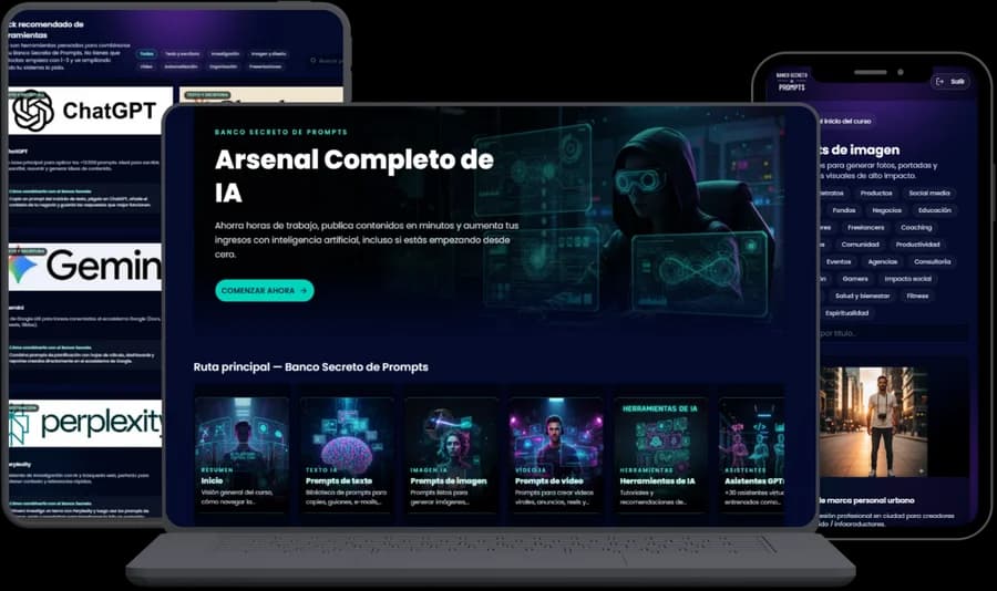 Mockup Tajnej Bazy Promptów na ekranie